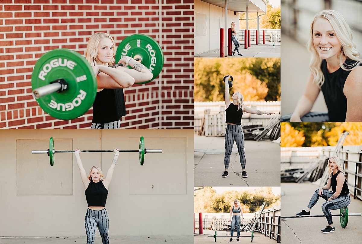 Woman lifting weights outdoor training session.